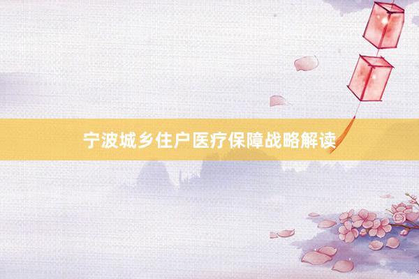 宁波城乡住户医疗保障战略解读